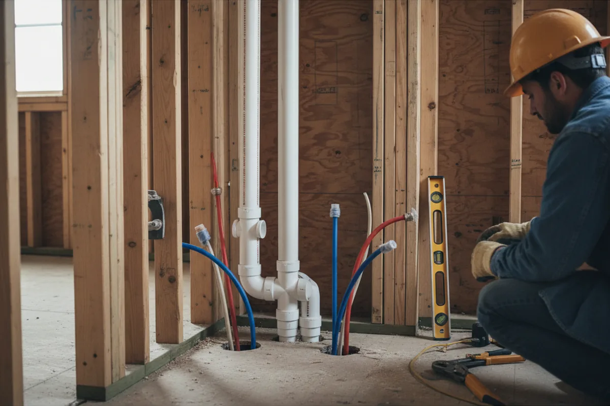 Drain and supply rough-in during Drain Cleaning in Skykomish